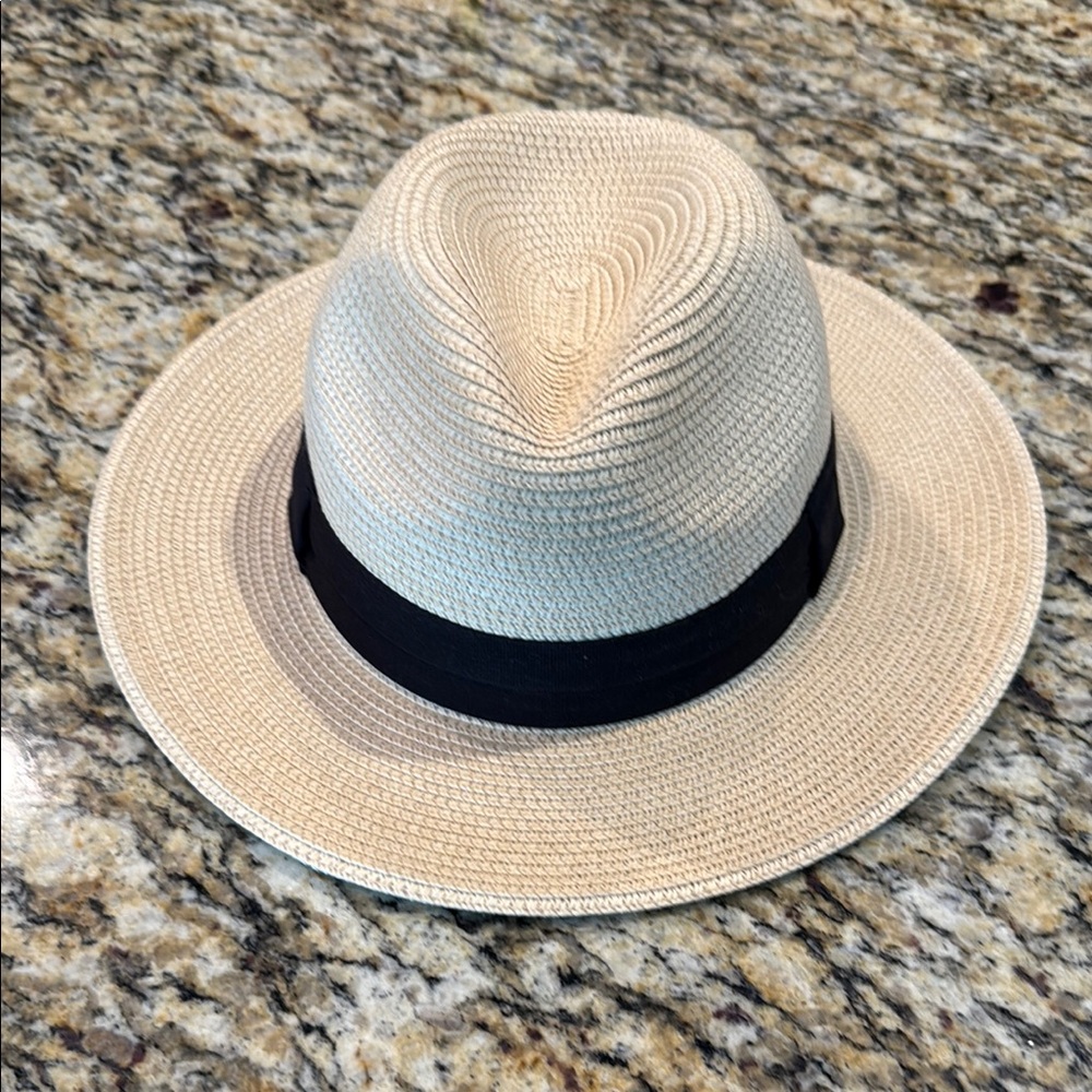 Classic Cream Fedora Hat with Black Band